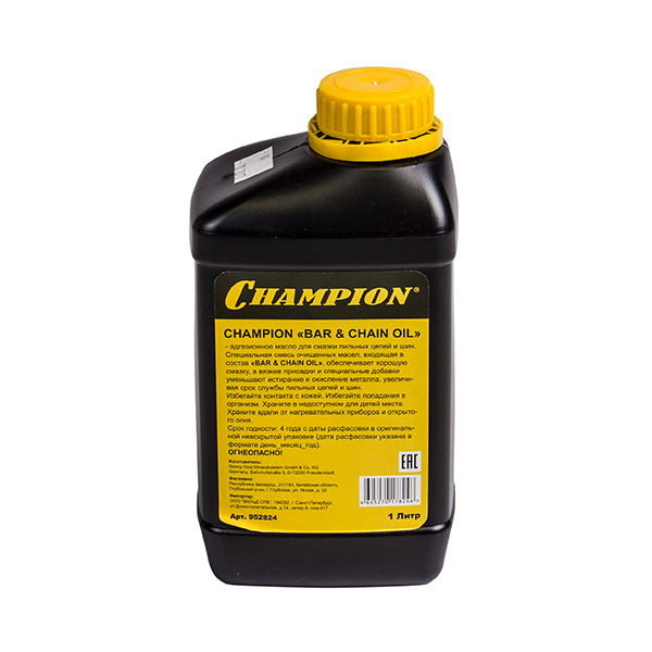 Масло для смазки пильных цепей и шин CHAMPION 1л (артикул 952824) купить по цене 450 ₽ в интернет магазине ТЕХСАД