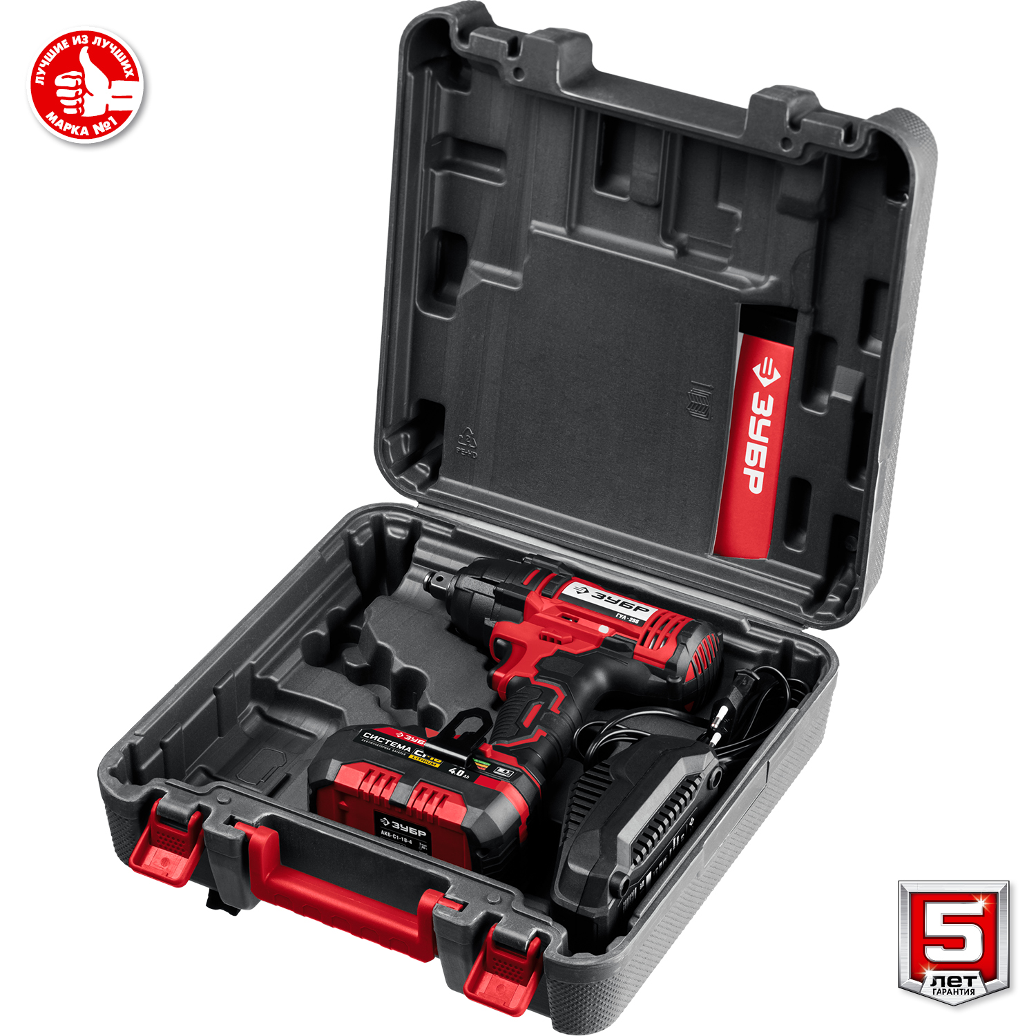 ЗУБР 18В, 1 АКБ, в кейсе, аккумуляторный гайковерт ударный ГУЛ-255-41 Мастер купить по цене 13&nbsp;560 ₽ в интернет магазине ТЕХСАД
