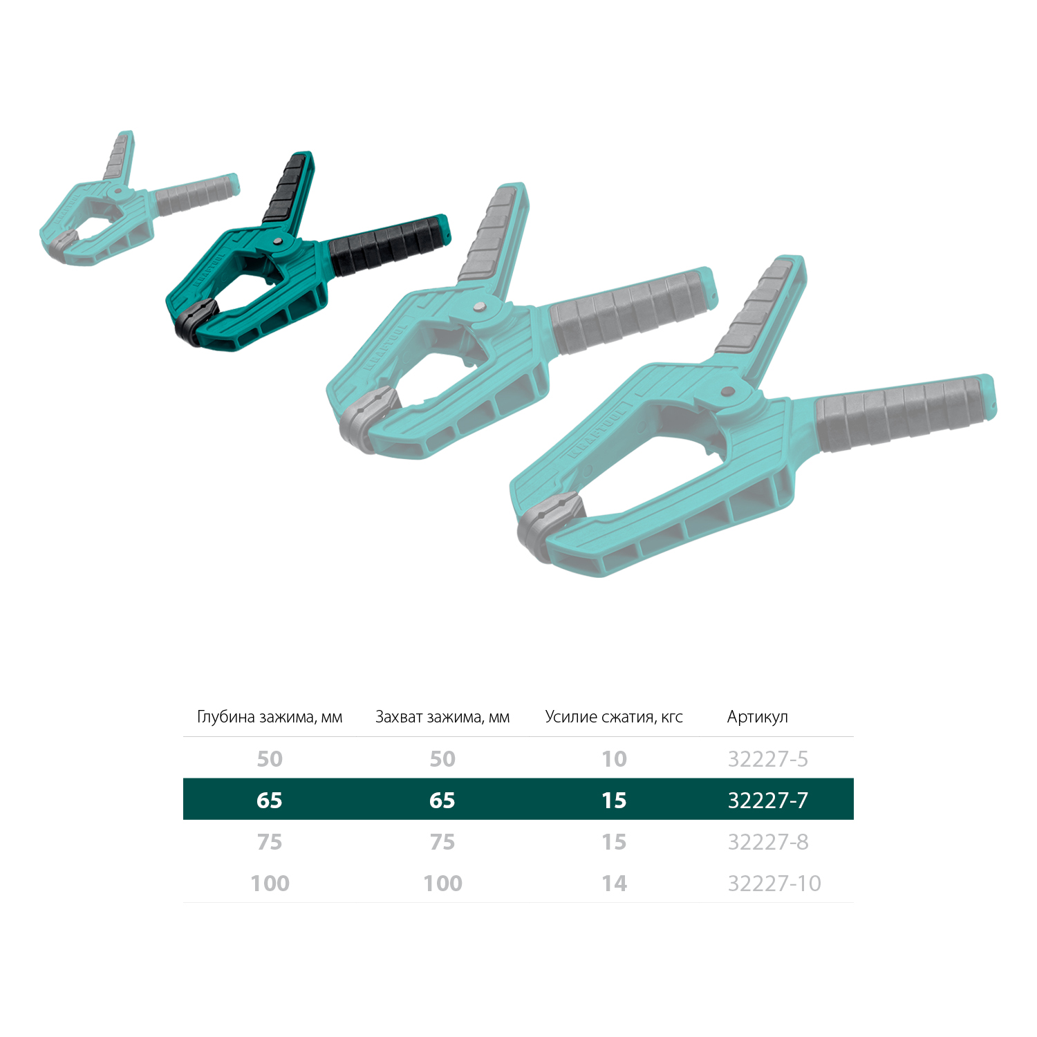 KRAFTOOL 65/65 мм, струбцина пружинная SC-7 32227-7 купить по цене 301 ₽ в интернет магазине ТЕХСАД