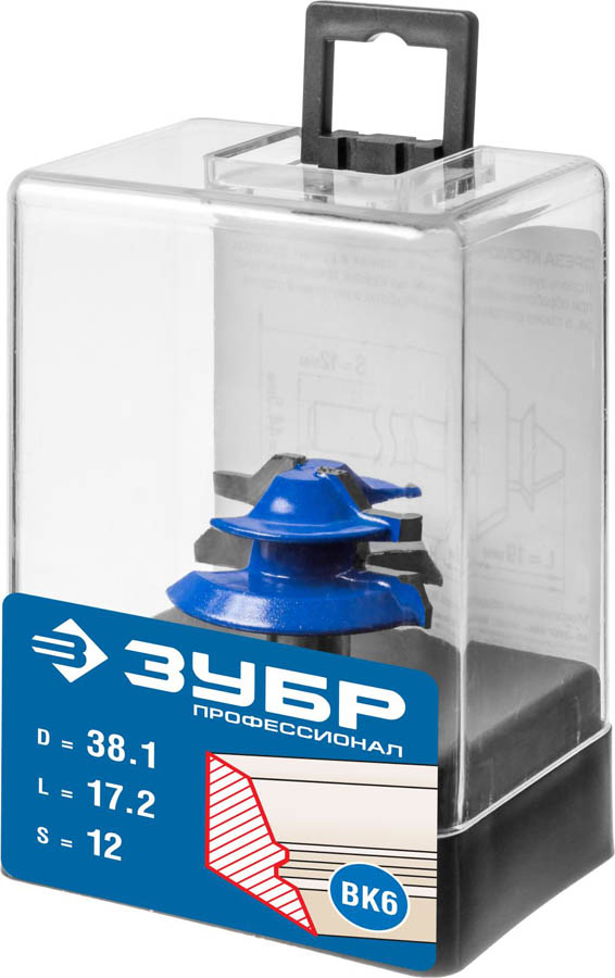 ЗУБР 38.1 x 17.2 мм, хвостовик 12 мм, фреза кромочная для углового сращивания 28724-38.1 Профессионал купить по цене 1&nbsp;620 ₽ в интернет магазине ТЕХСАД