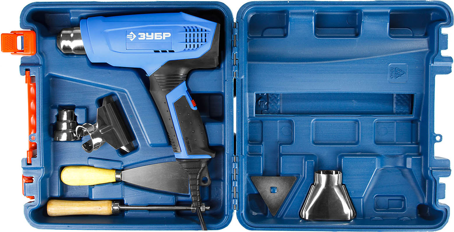 ЗУБР 1800 Вт, 1 режим: 80-400°С  2 режим: 100-550°С, кейс, фен технический ФТ-П1800 К Профессионал купить по цене 5&nbsp;290 ₽ в интернет магазине ТЕХСАД