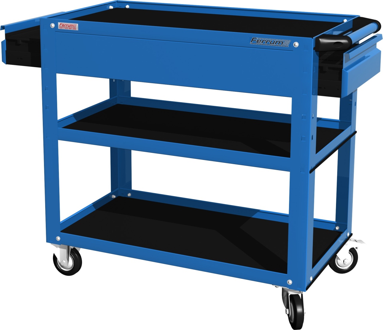 Тележка открытая, 3 полки и 2 ящика, синяя FERRUM 02.232-5015 купить по цене 13&nbsp;751 ₽ в интернет магазине ТЕХСАД
