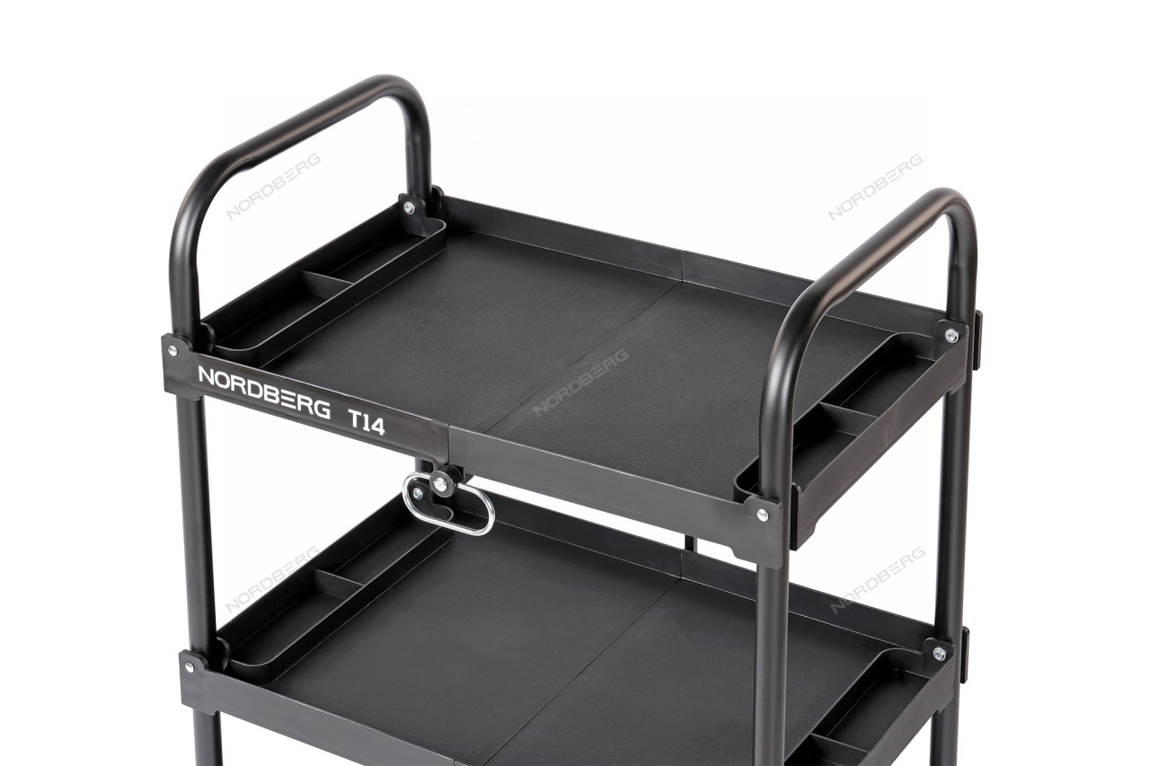 Тележка открытая, 3 полки, пластиковая, складная NORDBERG T14 купить по цене 7&nbsp;062 ₽ в интернет магазине ТЕХСАД