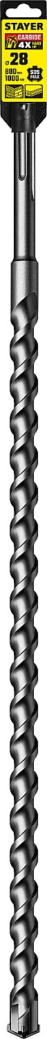 STAYER  28 х 880 мм, SDS-max, бур по бетону 29370-880-28 купить по цене 2&nbsp;800 ₽ в интернет магазине ТЕХСАД