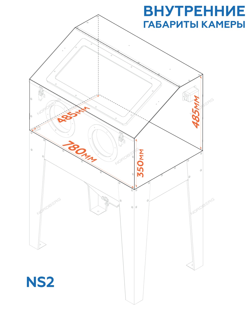 Камера пескоструйная NORDBERG NS2 купить по цене 35&nbsp;680 ₽ в интернет магазине ТЕХСАД