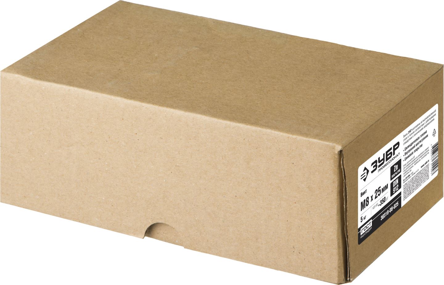 ЗУБР М8x25 мм, 5 кг (350 шт.), кл. пр. 8.8, оцинкованный, винт DIN 912 30318-08-025 купить по цене 1&nbsp;910 ₽ в интернет магазине ТЕХСАД