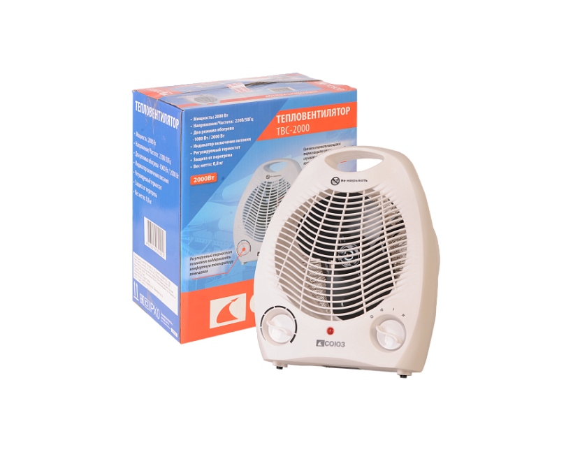 Тепловентилятор СОЮЗ ТВС-2000 купить по цене 1&nbsp;250 ₽ в интернет магазине ТЕХСАД