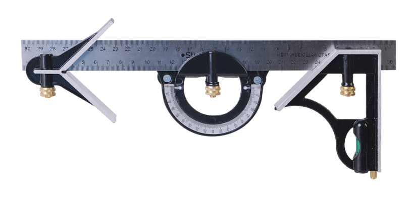 Угольник Sturm! 2020-09-300 с уровнем, транспортиром и чертилкой купить по цене 1&nbsp;420 ₽ в интернет магазине ТЕХСАД