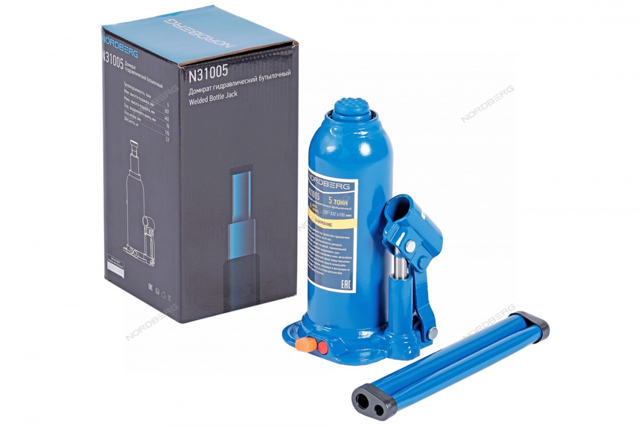Домкрат бутылочный 5 т NORDBERG N31005 купить по цене 2&nbsp;373 ₽ в интернет магазине ТЕХСАД