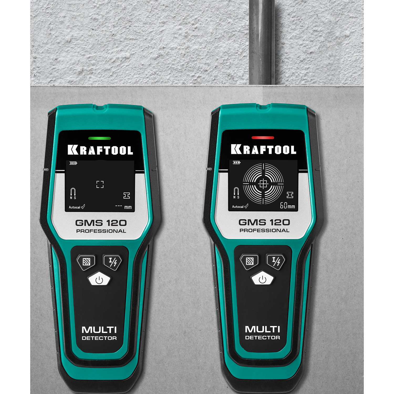 KRAFTOOL черный металл 120 мм, цветной металл 80 мм, проводка 50 мм, дерево 20 мм, детектор универсальный GMS 120 45298 купить по цене 5&nbsp;370 ₽ в интернет магазине ТЕХСАД