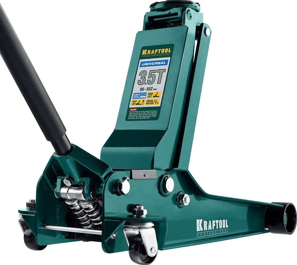 KRAFTOOL 3,5т, 95-552 мм, домкрат гидравлический подкатной Universal 43454-3.5 купить по цене 25&nbsp;750 ₽ в интернет магазине ТЕХСАД