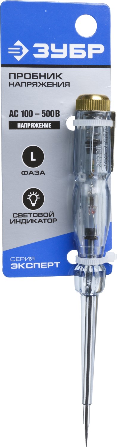 ЗУБР 100-500 В, 140 мм, пластик, пробник электрический 25720 купить по цене 187 ₽ в интернет магазине ТЕХСАД
