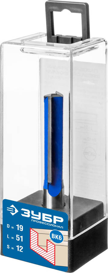 ЗУБР 19 x 51 мм, хвостовик 12 мм, фреза пазовая прямая с нижними подрезателями 28755-19-51 Профессионал купить по цене 1&nbsp;380 ₽ в интернет магазине ТЕХСАД