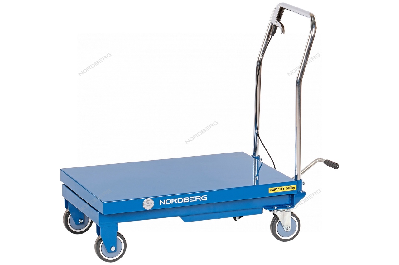 Стол подъемный 500 кг, гидравлическая тележка NORDBERG N3T501 купить по цене 36&nbsp;868 ₽ в интернет магазине ТЕХСАД