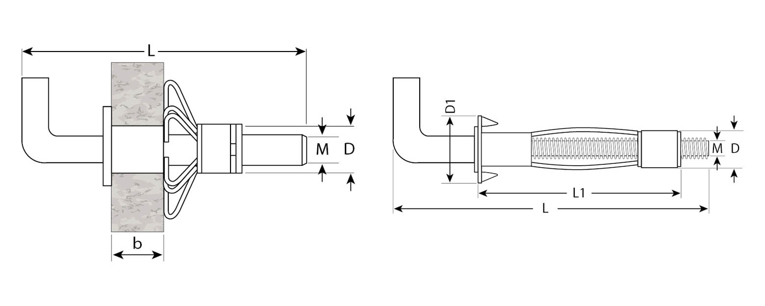 ЗУБР 80 шт., М5х52х11 мм, оцинкованный, с кольцом, анкер МОЛЛИ для пустотелых конструкций 302532-05-052 купить по цене 2&nbsp;130 ₽ в интернет магазине ТЕХСАД