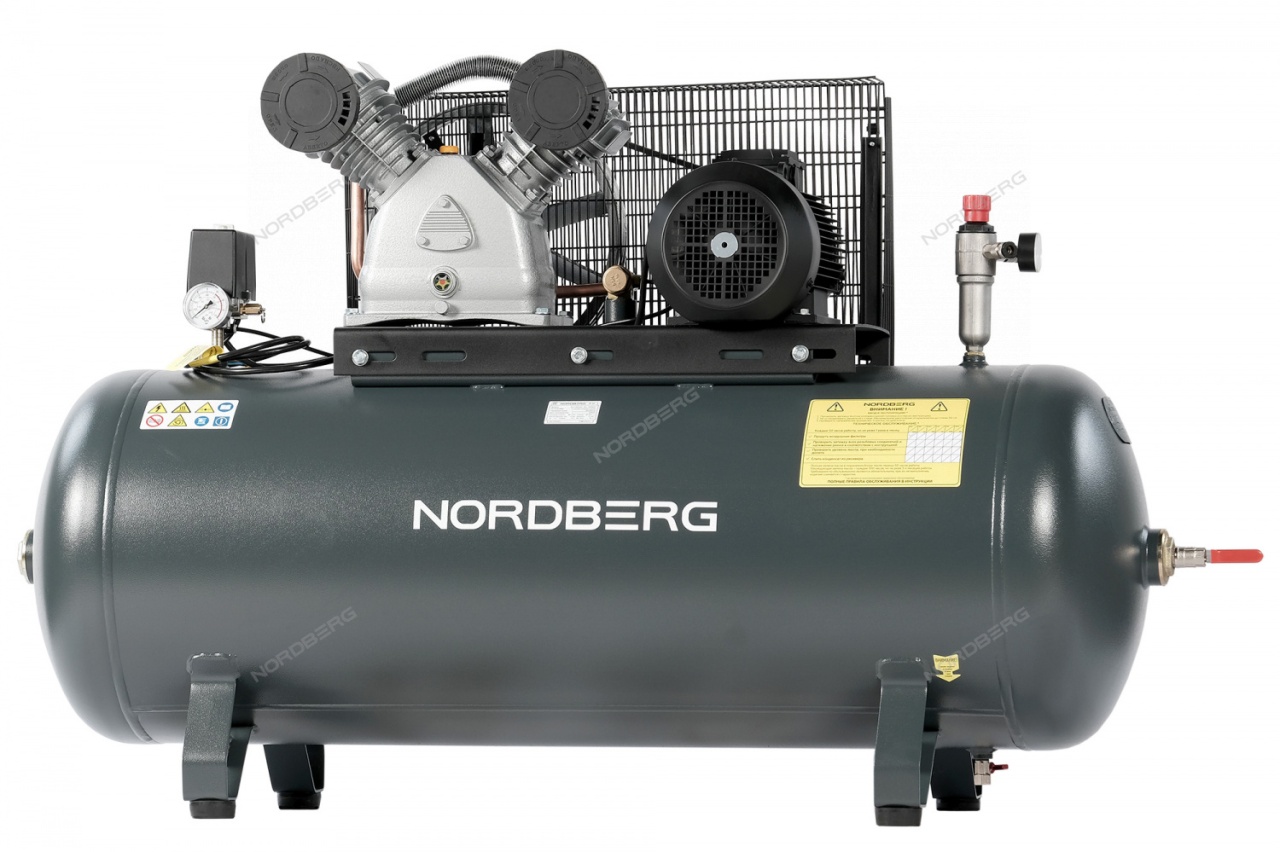 Компрессор поршневой, ременной NORDBERG NCP300/880 купить по цене 137&nbsp;571 ₽ в интернет магазине ТЕХСАД