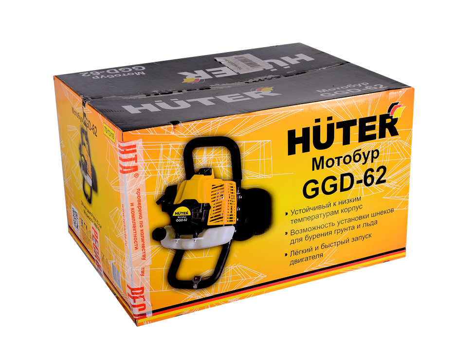 Мотобур HUTER GGD-62 купить по цене 14&nbsp;751 ₽ в интернет магазине ТЕХСАД