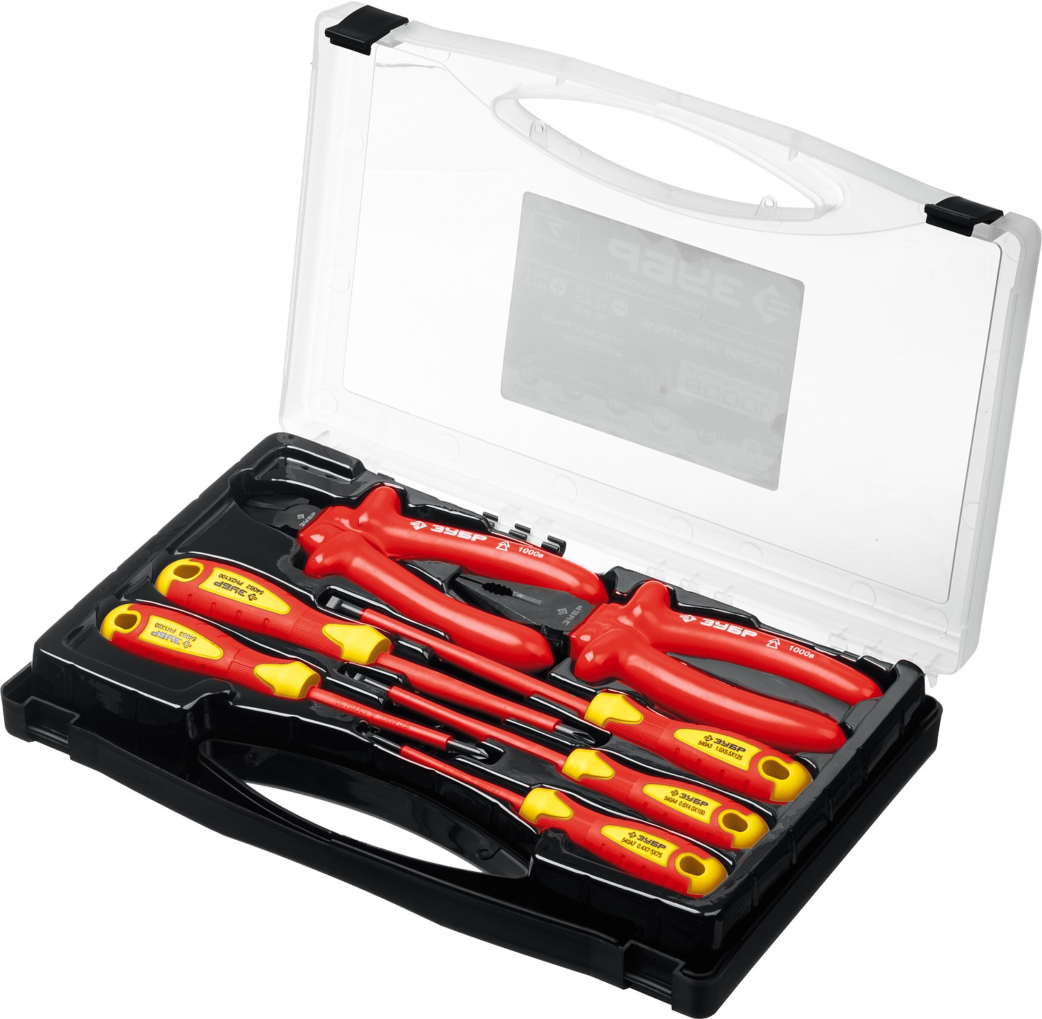 ЗУБР 7 предм., набор губцевого инструмента диэлектрического 2214-H7_z01 Профессионал купить по цене 3&nbsp;070 ₽ в интернет магазине ТЕХСАД