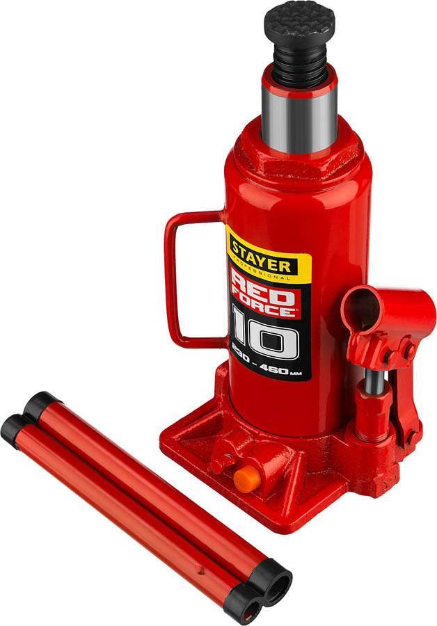 STAYER 10 т, 230-460 мм, домкрат бутылочный гидравлический RED FORCE 43160-10_z01 Professional купить по цене 3&nbsp;220 ₽ в интернет магазине ТЕХСАД