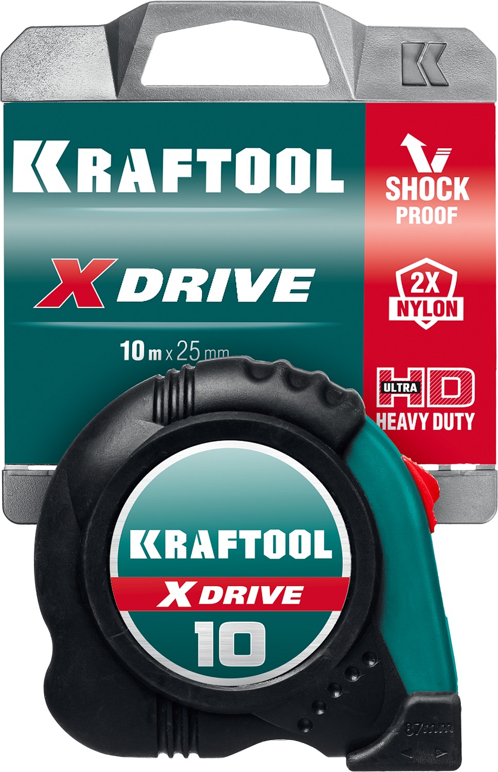 KRAFTOOL 10 м х 25 мм, ударостойкий обрезиненный корпус, рулетка X-Drive 34122-10 купить по цене 1&nbsp;050 ₽ в интернет магазине ТЕХСАД