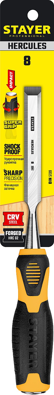STAYER 8 мм, с двухкомпонентной ручкой, стамеска 18205-08_z01 Professional купить по цене 480 ₽ в интернет магазине ТЕХСАД