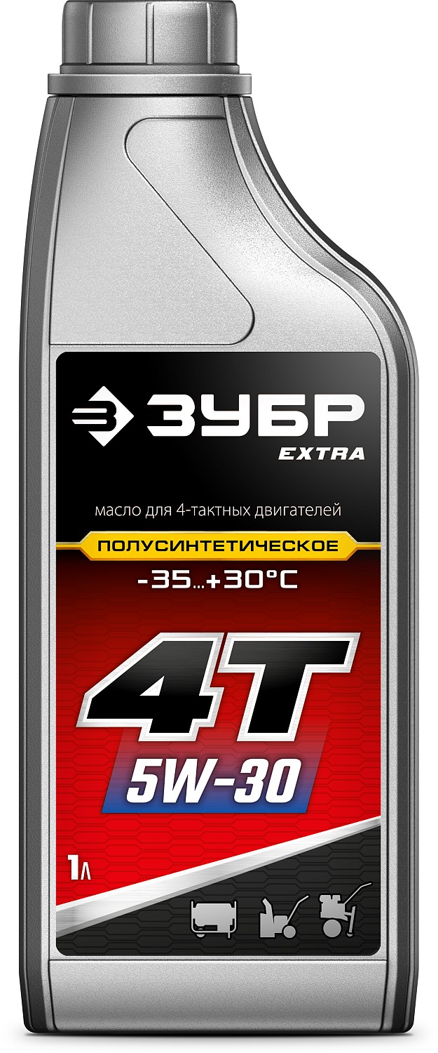 ЗУБР 1 л, полусинтетическое масло для 4-тактных двигателей 4Т-5W30 70612-1 EXTRA купить по цене 520 ₽ в интернет магазине ТЕХСАД