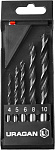 URAGAN 5 шт., Ø 4-5-6-8-10 мм, набор спиральных сверл по дереву 29419-H5 купить по цене 247 ₽ в интернет магазине ТЕХСАД
