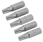 Набор вставок (бит) торцевых 1/4'', Torx, T30, 25 мм, 5 предметов TOLSEN TT20279 купить по цене 110 ₽ в интернет магазине ТЕХСАД