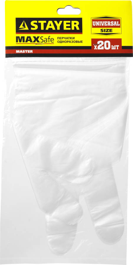 STAYER 20 шт. (10 пар), универсальный размер, полиэтиленовые, перчатки одноразовые 1150-H20_z01 Master купить по цене 74 ₽ в интернет магазине ТЕХСАД