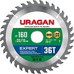 URAGAN 160 х 20/16 мм, 36Т, диск пильный по дереву Expert 36802-160-20-36_z01 купить по цене 420 ₽ в интернет магазине ТЕХСАД