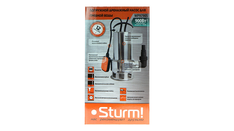 Насос погружной дренажный Sturm! WP9790S купить по цене 6&nbsp;650 ₽ в интернет магазине ТЕХСАД