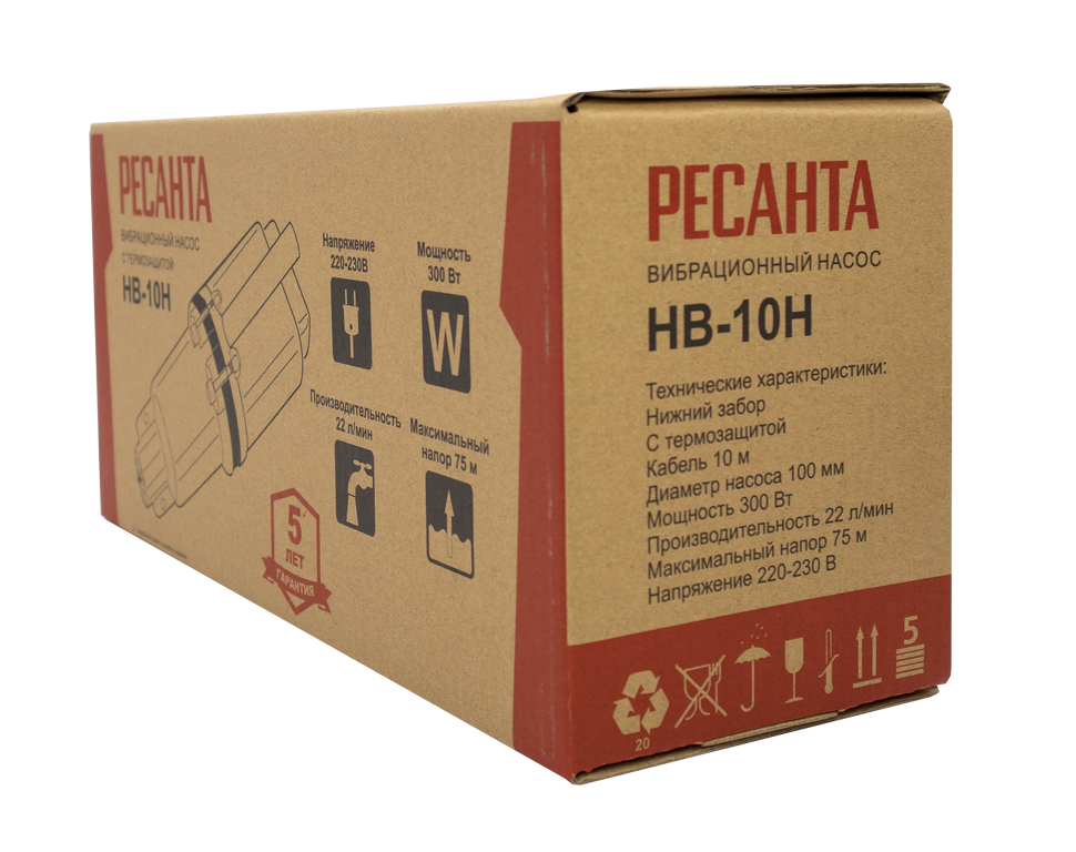 Вибрационный насос Ресанта НВ-10Н купить по цене 2&nbsp;490 ₽ в интернет магазине ТЕХСАД