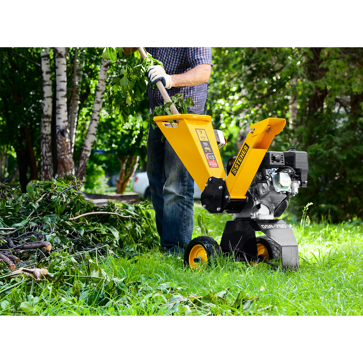 STEHER 50 мм, 7 л.с., измельчитель бензиновый садовый GSR-750 купить по цене 41&nbsp;660 ₽ в интернет магазине ТЕХСАД