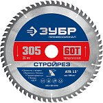 ЗУБР Ø 305 х 30 мм, 60Т, диск пильный по строительной древесине 36931-305-30-60 Профессионал купить по цене 3&nbsp;040 ₽ в интернет магазине ТЕХСАД