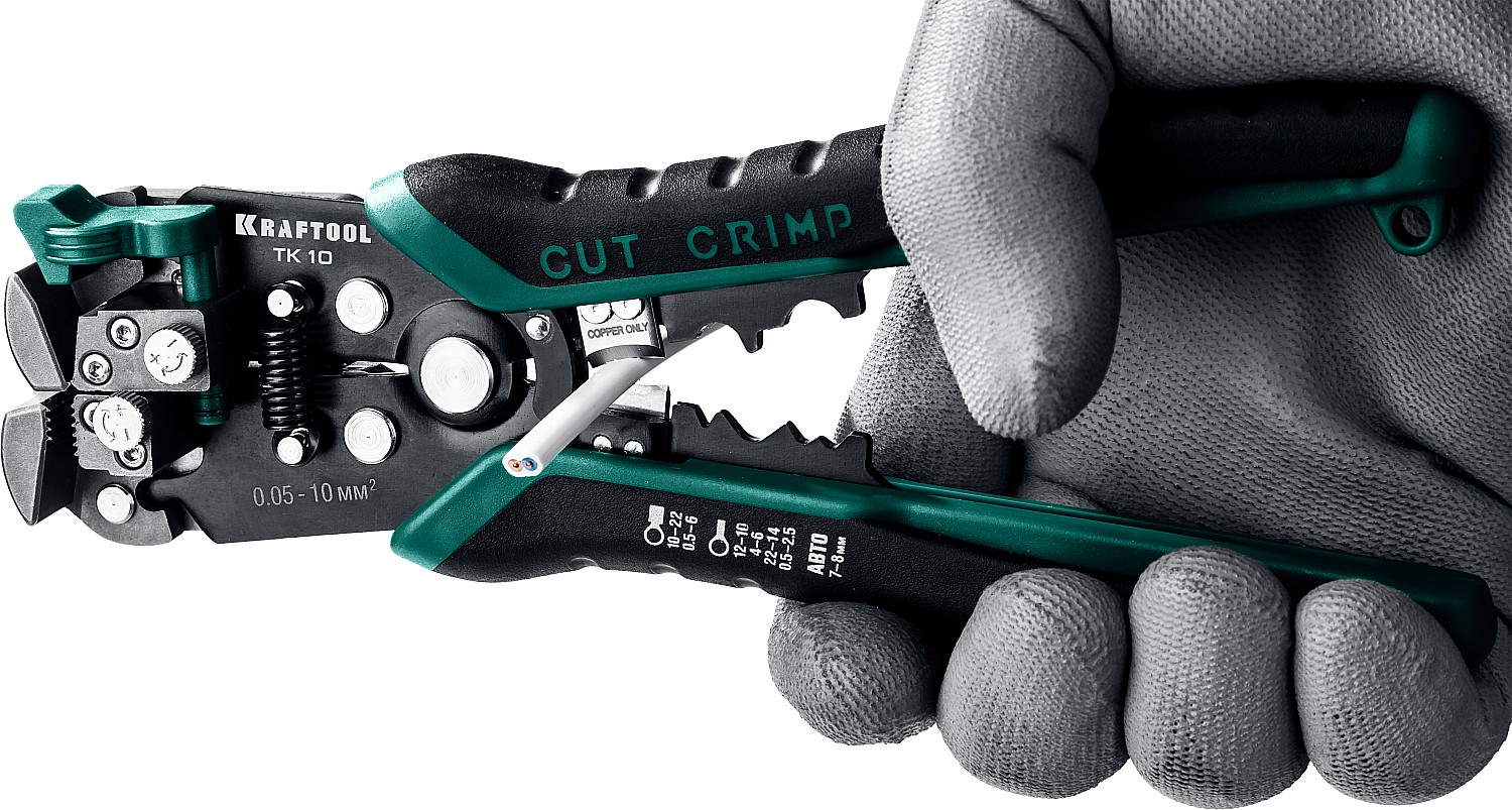 KRAFTOOL 0.05-10 мм², стриппер автоматический многофункциональный TK-10 22639 купить по цене 2&nbsp;690 ₽ в интернет магазине ТЕХСАД