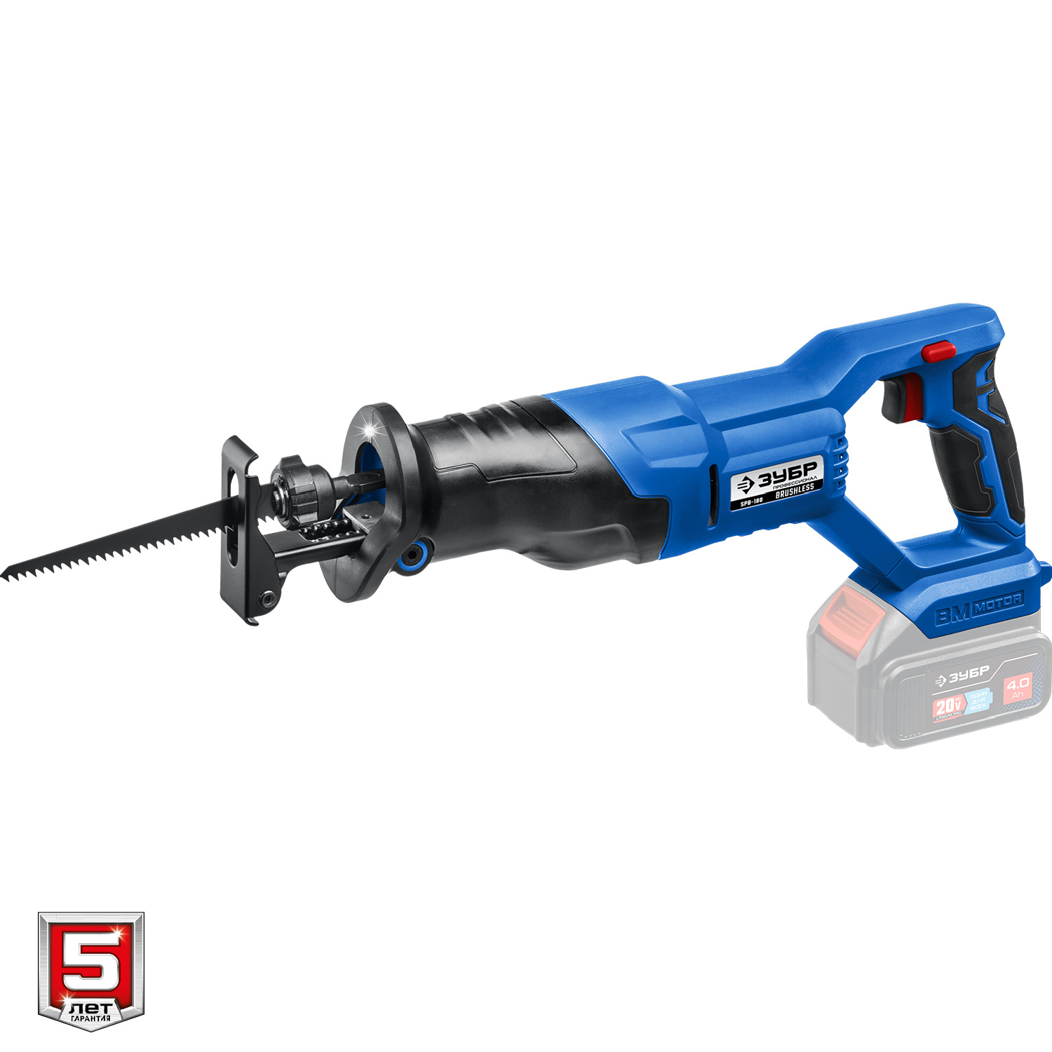 ЗУБР 20В, без АКБ, в коробке, бесщеточная пила сабельная SPB-180 Профессионал купить по цене 8&nbsp;550 ₽ в интернет магазине ТЕХСАД