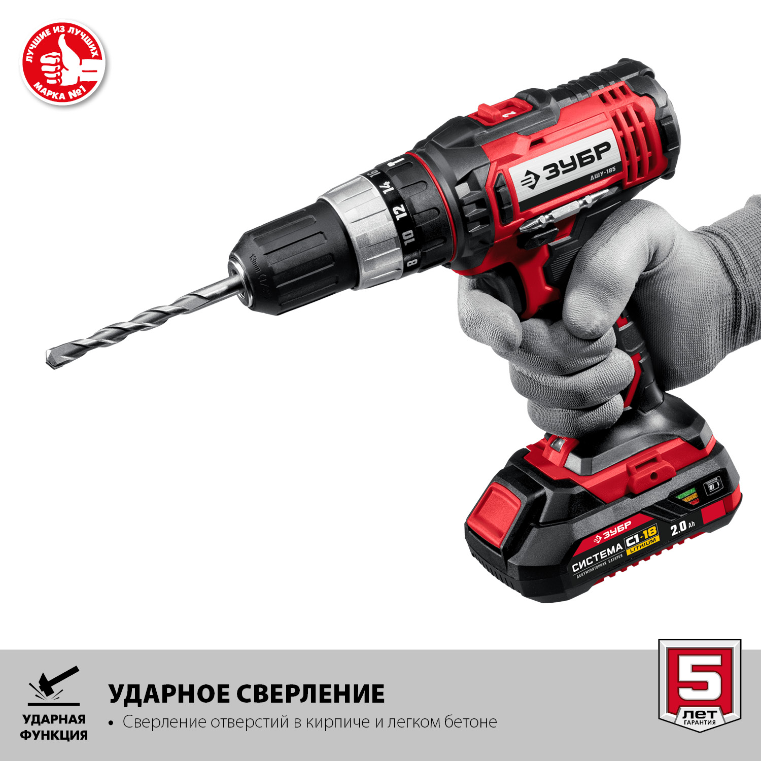 ЗУБР 18 В, 2 АКБ (2Ач), в кейсе, ударная дрель-шуруповерт ДШУ-185-22 Мастер купить по цене 9&nbsp;520 ₽ в интернет магазине ТЕХСАД
