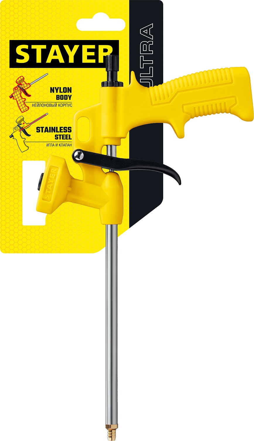 STAYER нейлоновый химически стойкий корпус, пистолет для монтажной пены ULTRA 06860_z02 купить по цене 470 ₽ в интернет магазине ТЕХСАД