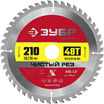 ЗУБР  210 x 30 мм, 48Т, диск пильный по дереву Чистый рез 36914-210-30-48_z01 купить по цене 1&nbsp;100 ₽ в интернет магазине ТЕХСАД