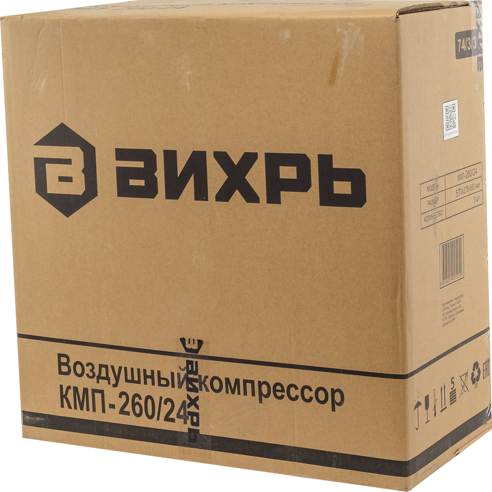 Компрессор ВИХРЬ КМП-260/24 купить по цене 13&nbsp;490 ₽ в интернет магазине ТЕХСАД