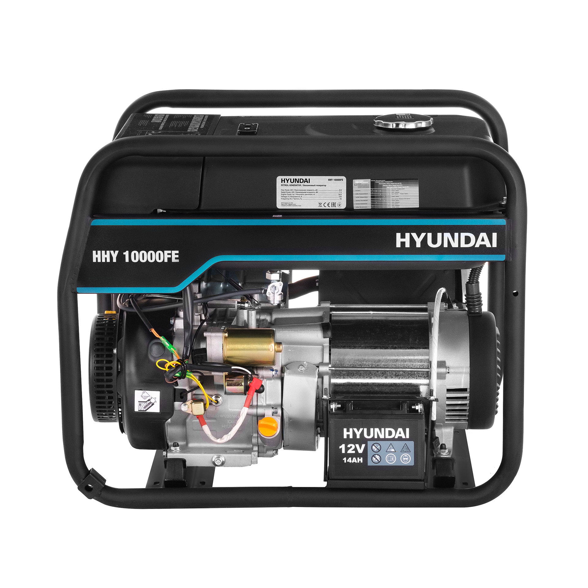 Бензиновый генератор HYUNDAI HHY 10000FE купить по цене 96&nbsp;090 ₽ в интернет магазине ТЕХСАД