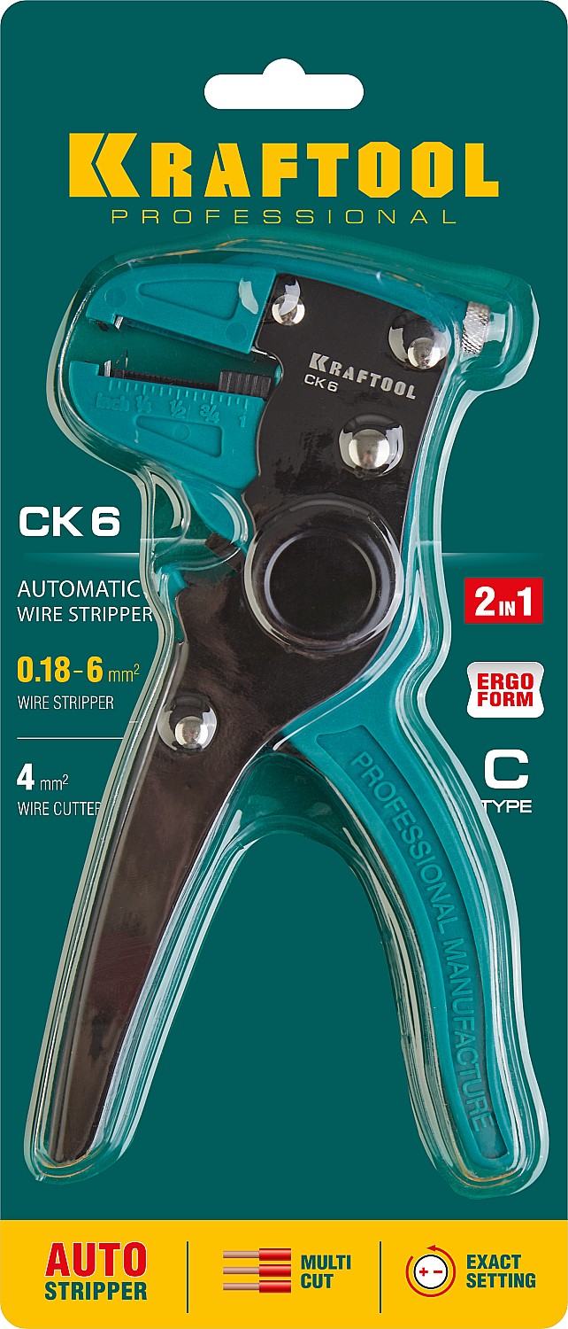 KRAFTOOL 0.18-6 мм², 2-в-1 стриппер автоматический CK-6 22630 Professional купить по цене 2&nbsp;130 ₽ в интернет магазине ТЕХСАД