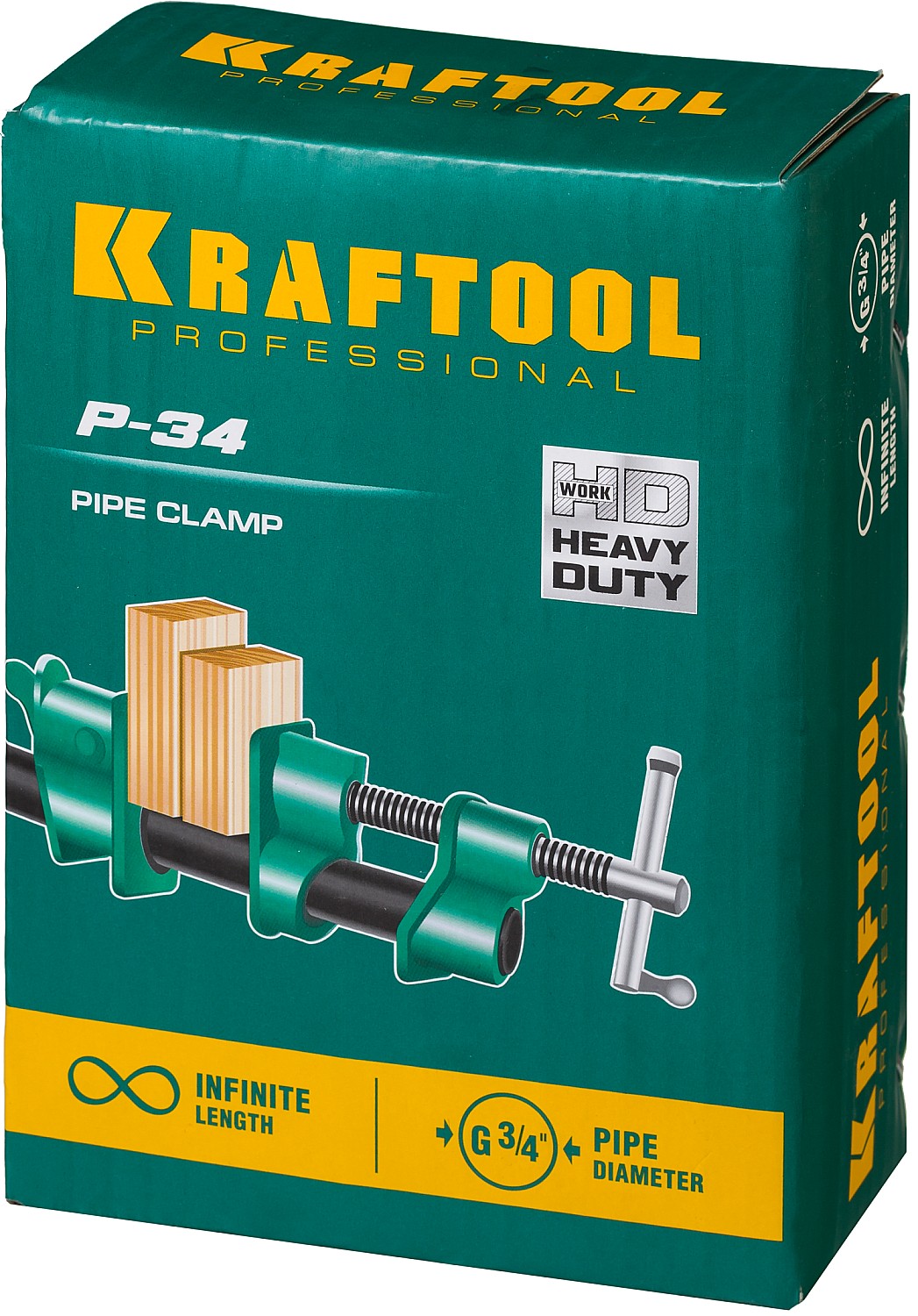 KRAFTOOL 3/4'', струбцина трубная P-34 32302-1 купить по цене 2&nbsp;790 ₽ в интернет магазине ТЕХСАД