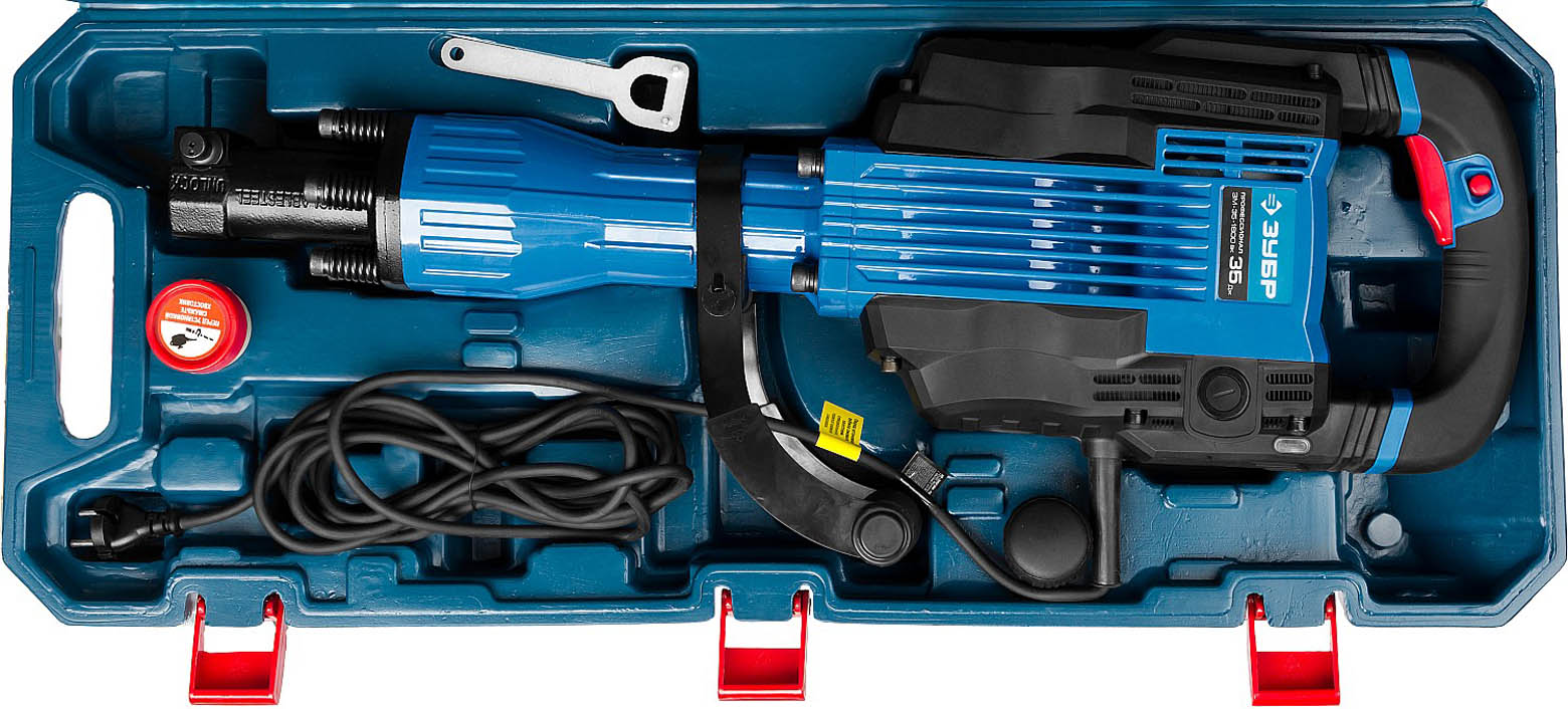 ЗУБР 1600 Вт, 1300 уд/мин, 35 Дж, кейс, бетонолом электрический ЗМ-35-1600 ВК Профессионал купить по цене 36&nbsp;580 ₽ в интернет магазине ТЕХСАД