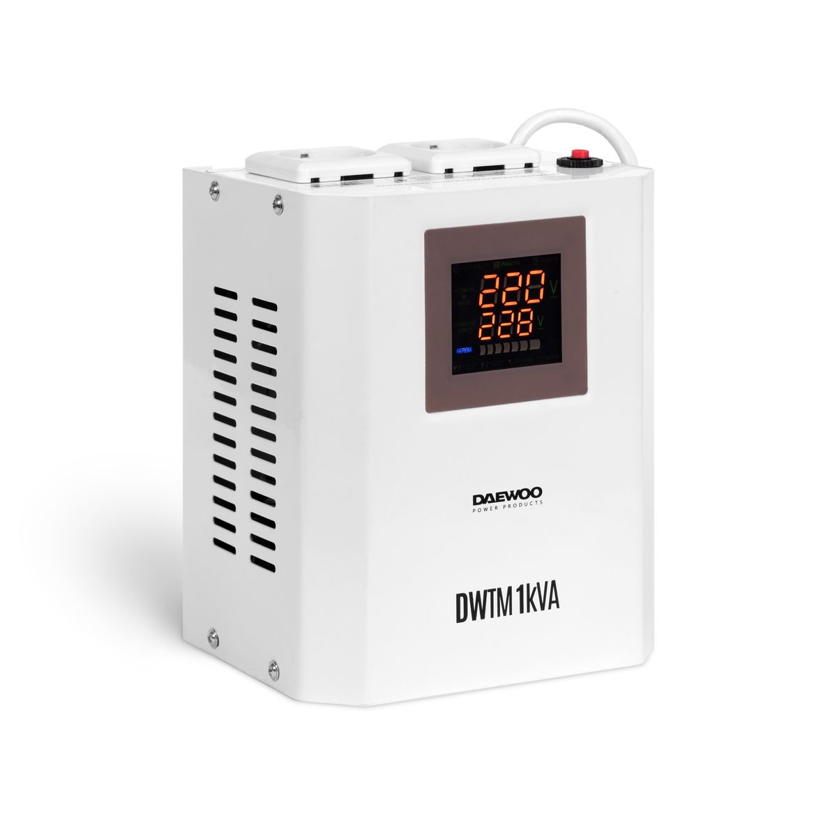 Стабилизатор напряжения DAEWOO DW‑TM1kVA купить по цене 4&nbsp;990 ₽ в интернет магазине ТЕХСАД
