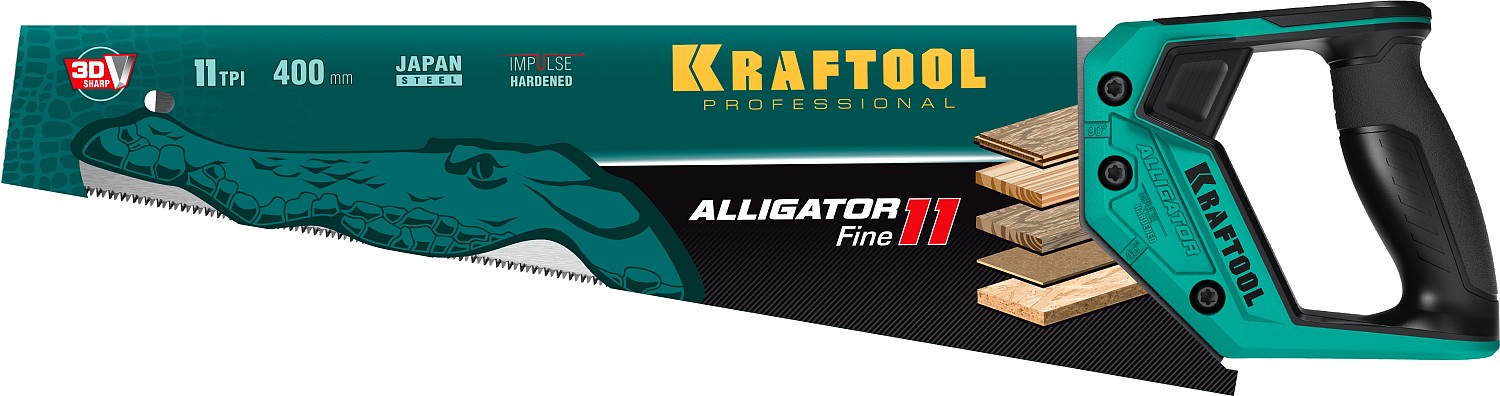 KRAFTOOL 11 TPI, 400 мм, ножовка для точного реза Alligator Fine 11 15203-40 купить по цене 1&nbsp;410 ₽ в интернет магазине ТЕХСАД