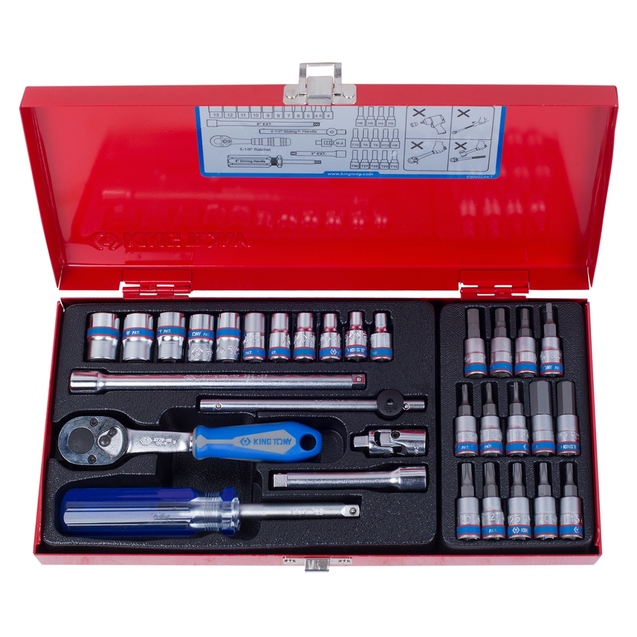 Набор торцевых головок с принадлежностями 1/4'', шестигранные, 4-13 мм, 31 предмет KING TONY 2531MR купить по цене 5&nbsp;150 ₽ в интернет магазине ТЕХСАД