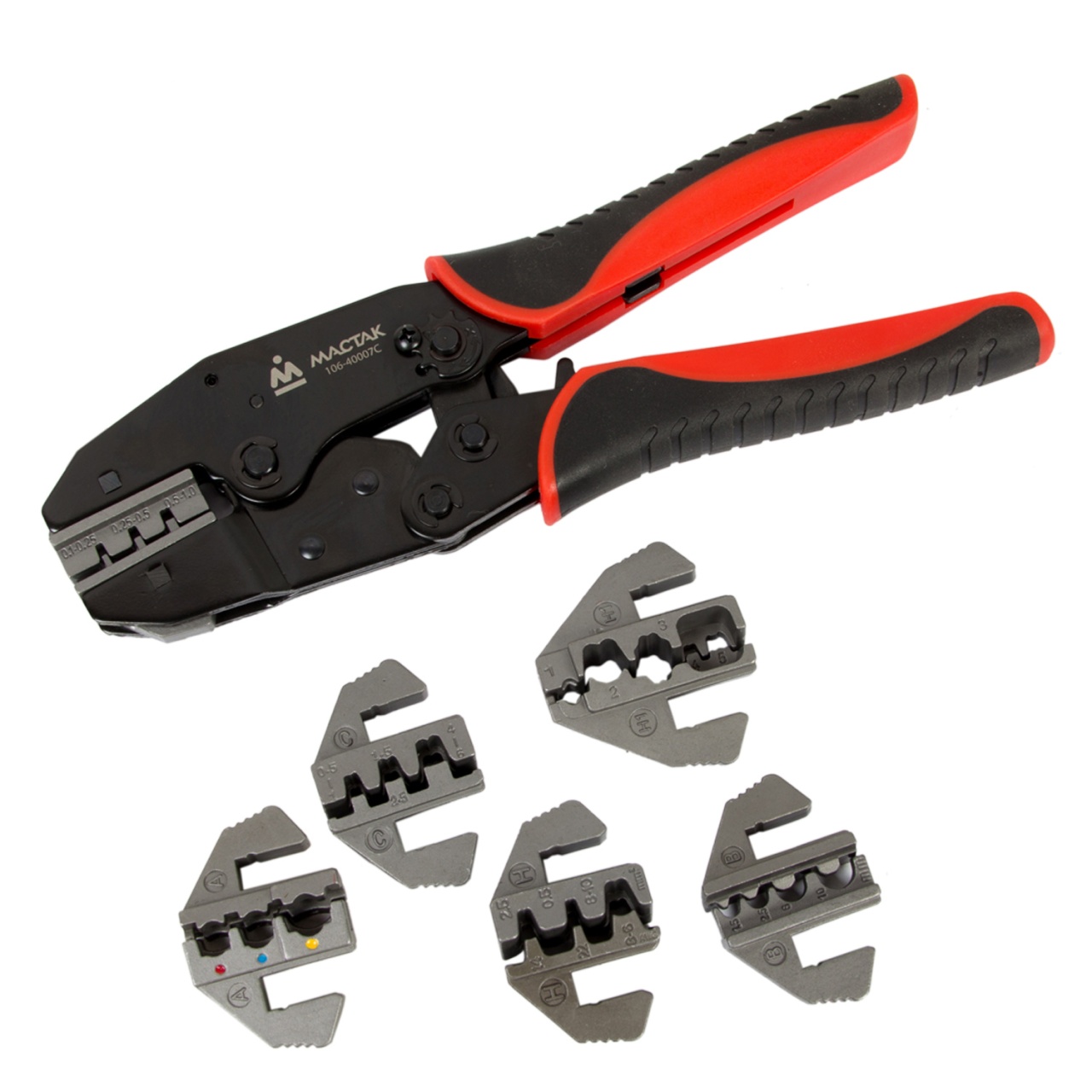 Кримпер храповичный для обжима изолированных наконечников, 7 предметов, кейс МАСТАК 106-40007C купить по цене 14&nbsp;000 ₽ в интернет магазине ТЕХСАД