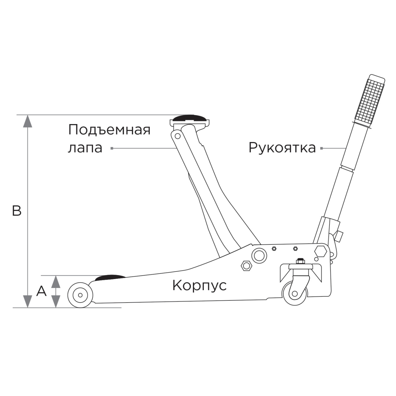 Домкрат подкатной 3 т, низкопрофильный KING TONY 9TYT133-03A-B купить по цене 18&nbsp;400 ₽ в интернет магазине ТЕХСАД