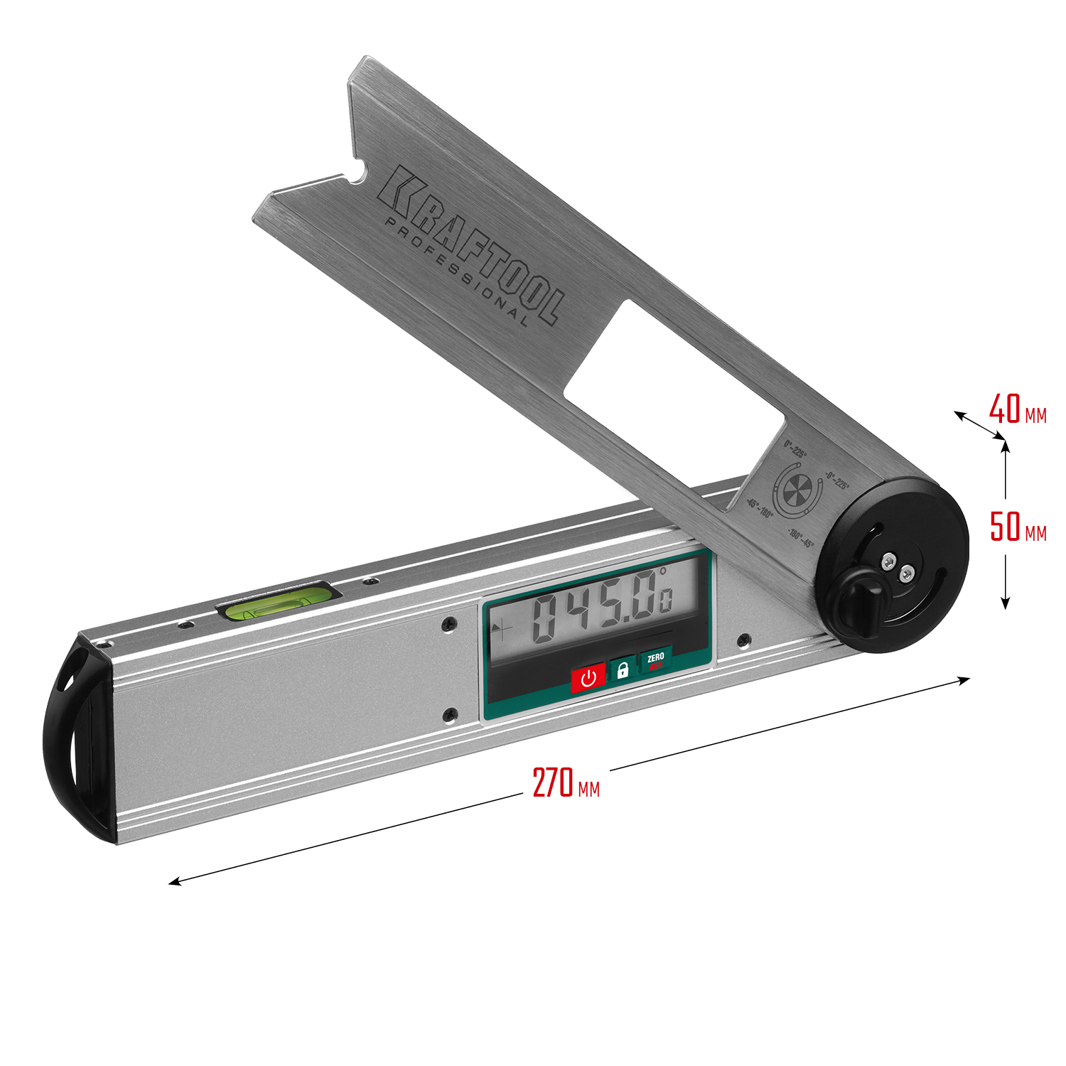 KRAFTOOL 0-225°, 250 мм, угломер электронный DAM-27 34684 купить по цене 4&nbsp;190 ₽ в интернет магазине ТЕХСАД